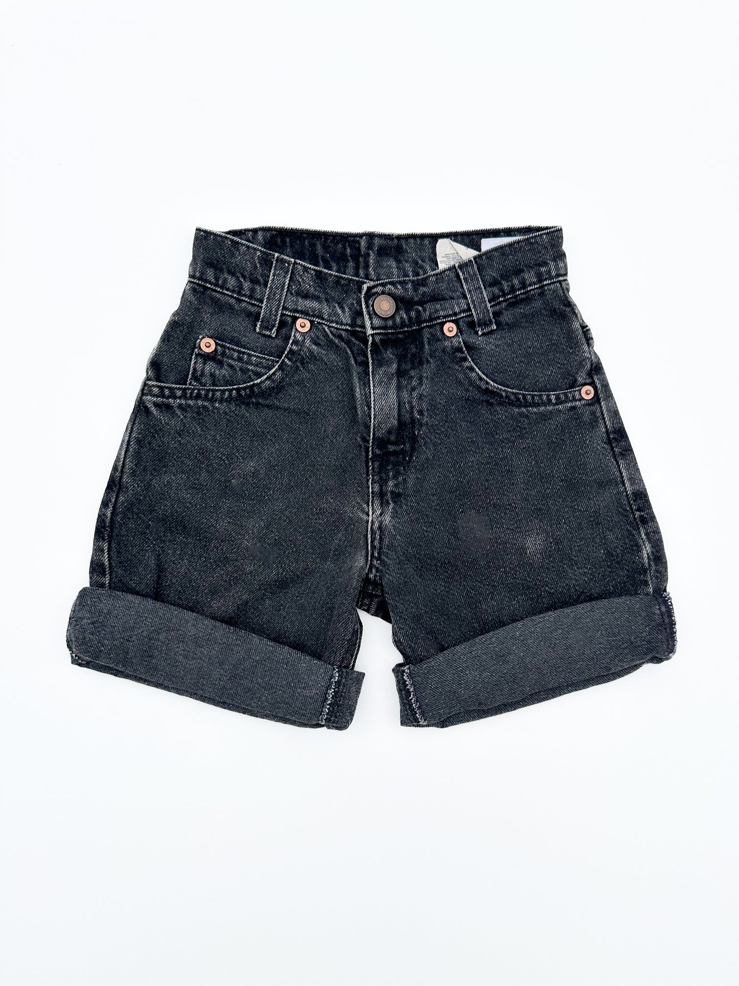 Black orange tab shorts size 6Y