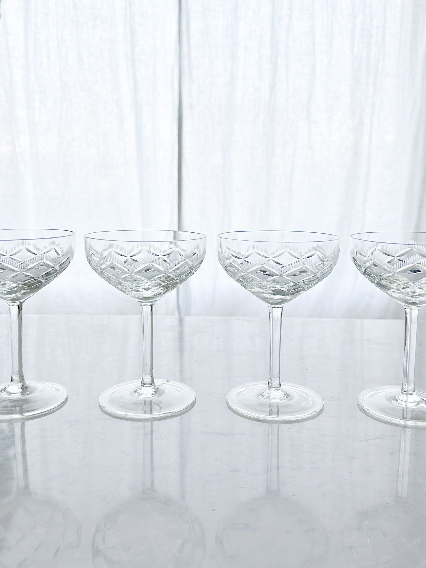 Crystal champagne glasses 4x