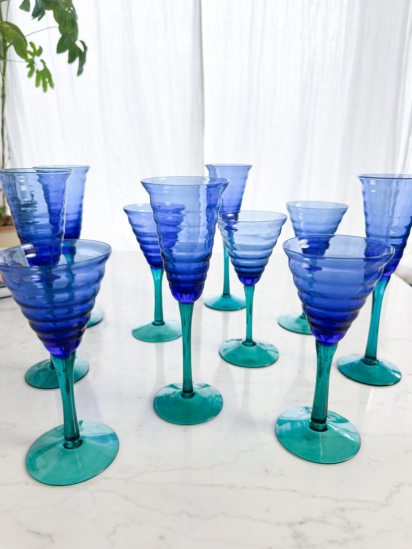 Blue/green glasses 4x