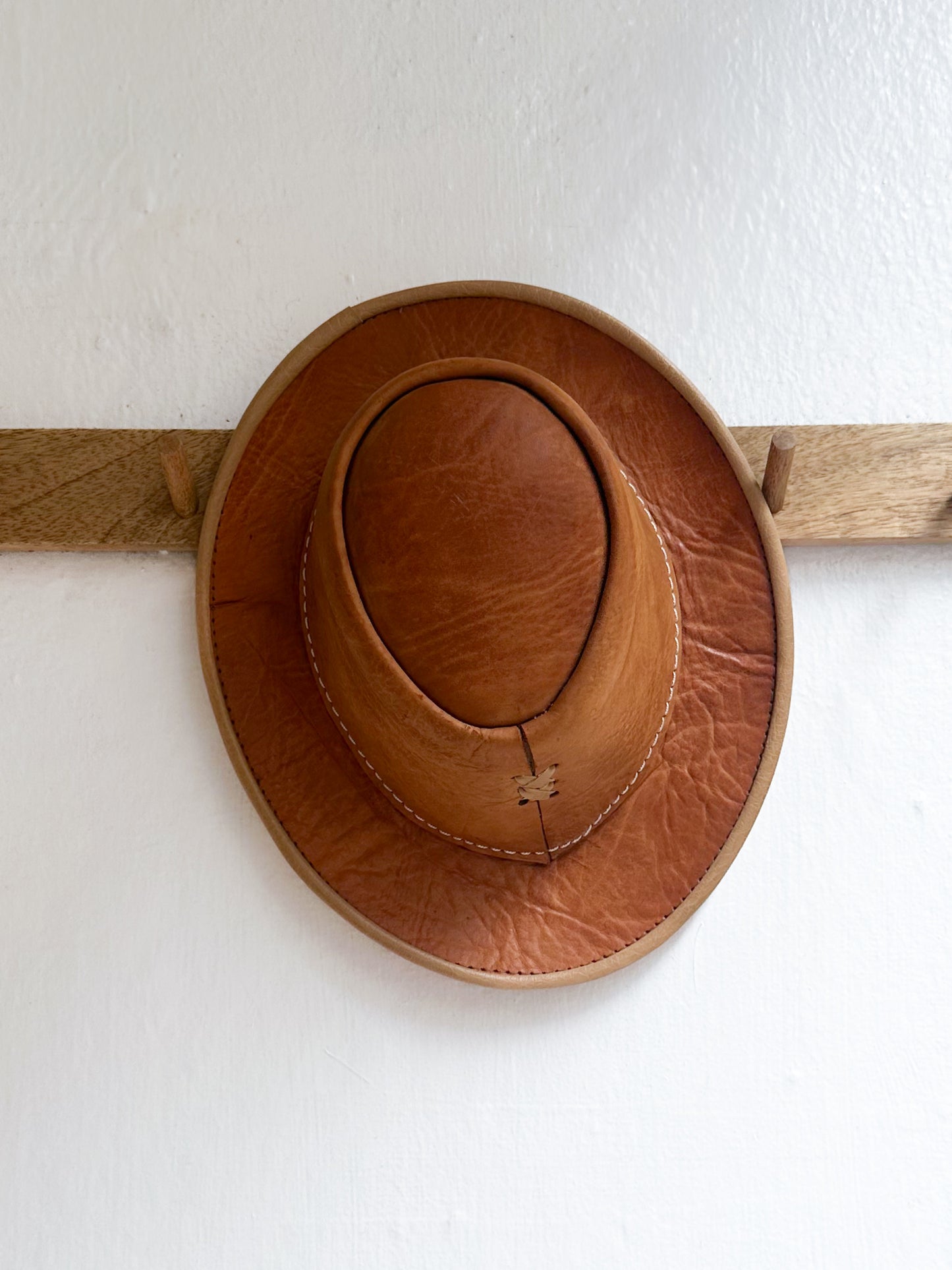 Leather kids hat