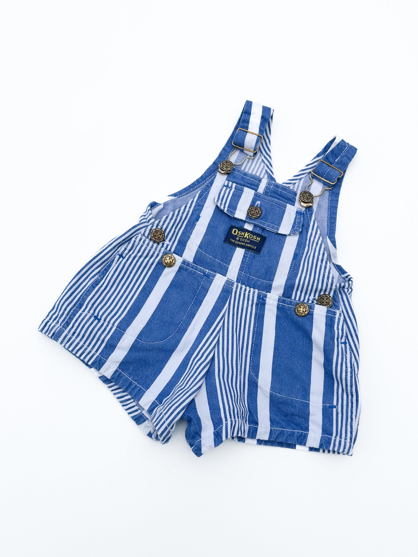 Striped short overalls size 6M