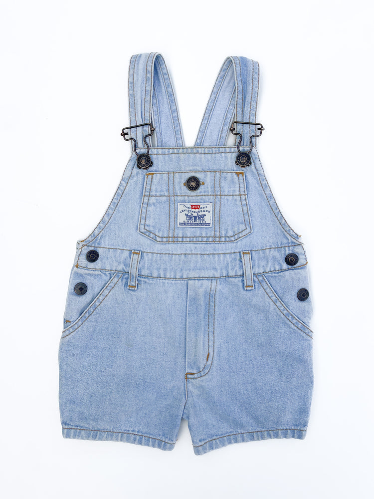Light wash short overalls size 6M