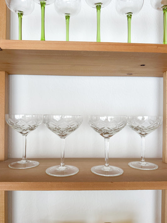 Crystal champagne glasses 4x