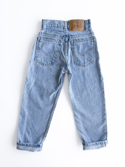 Light wash orange tab jeans size 6Y