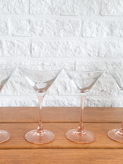 Pink martini glasses 4x