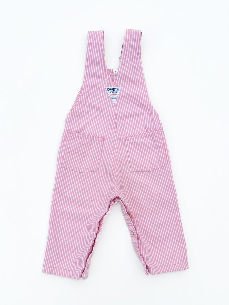 Pink striped overalls size 12/18M