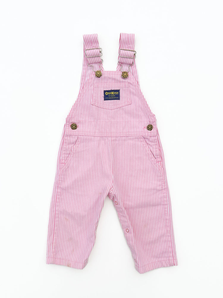 Pink striped overalls size 12/18M