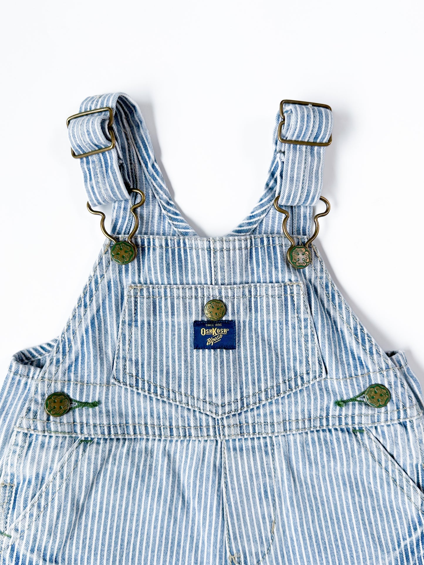 Striped short overalls size 6/9M