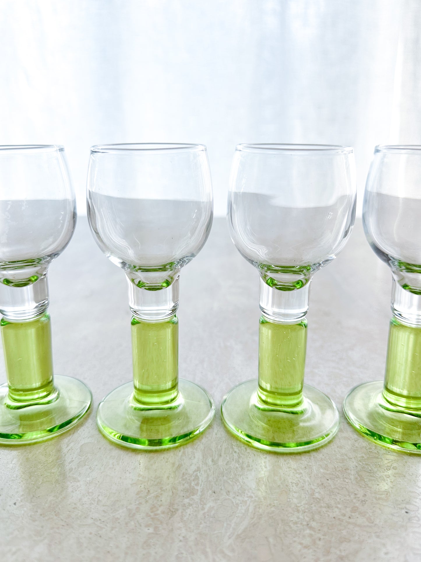 Green liqueur glasses 4x