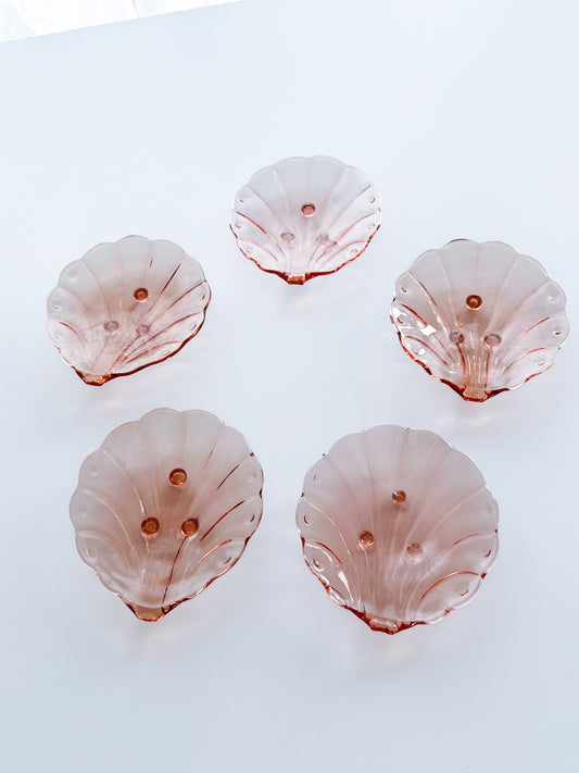 Pink shell small plates x5