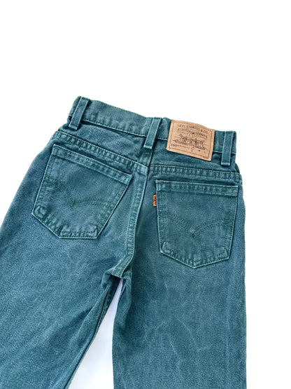 Faded green orange tab jeans size 6Y