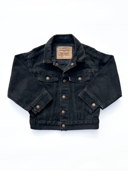 Black denim orange tab jacket size 4Y