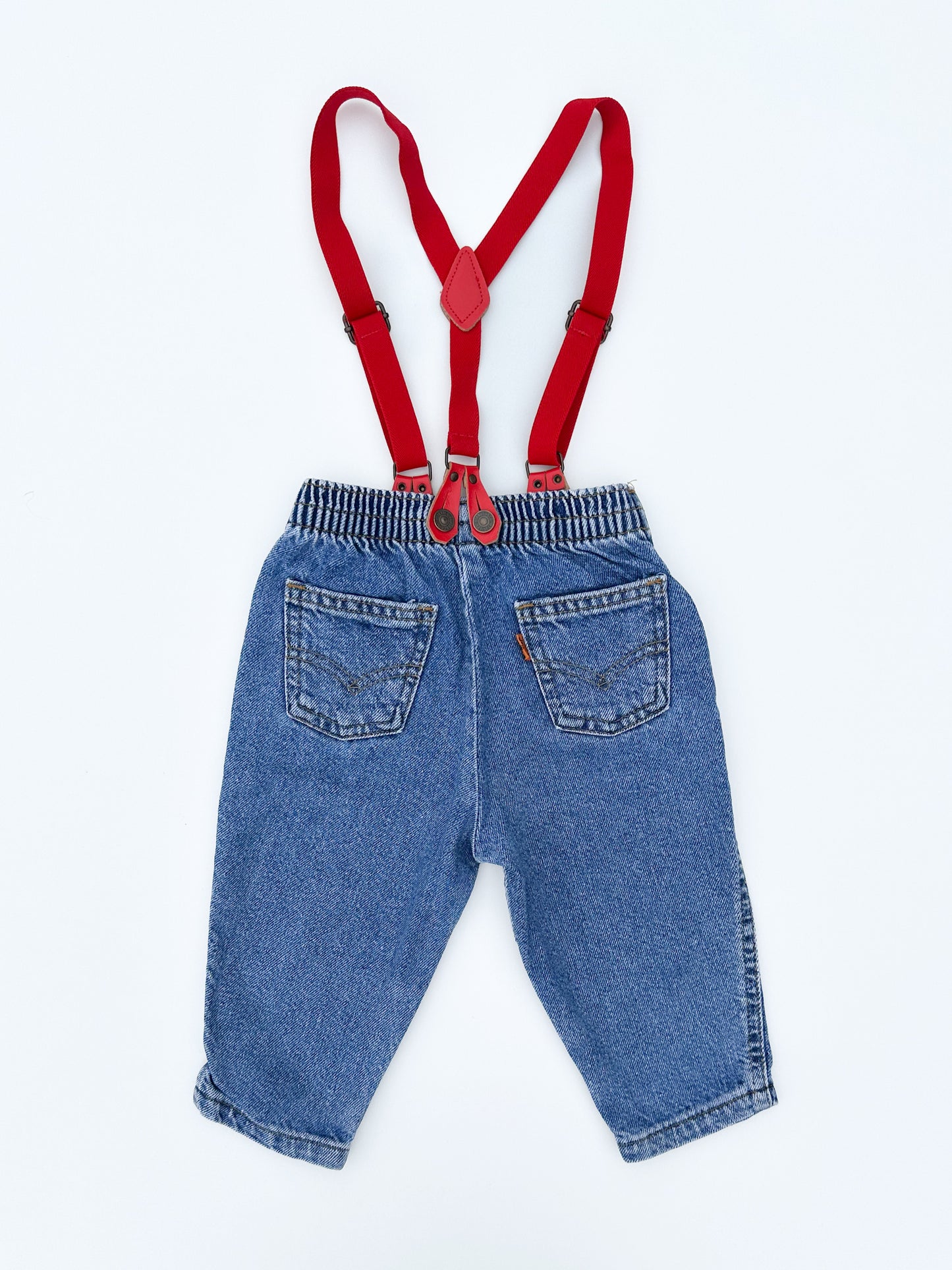 Baby jeans with suspenders