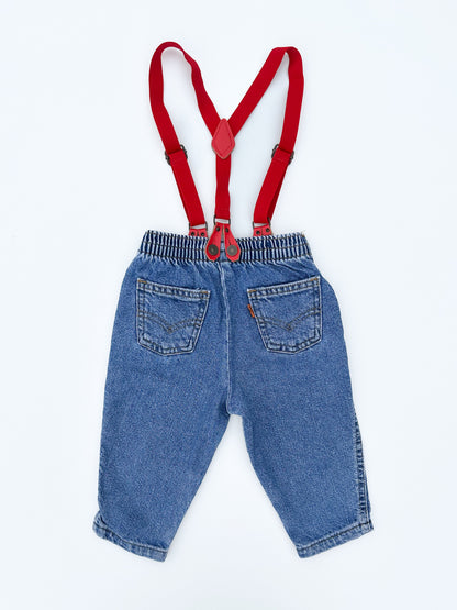 Baby jeans with suspenders