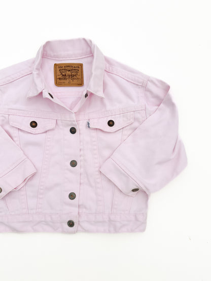 Pink trucker jacket size 4Y