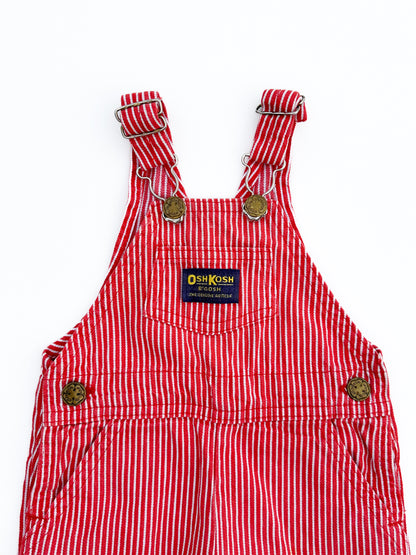 Red striped overalls size 6/9M no