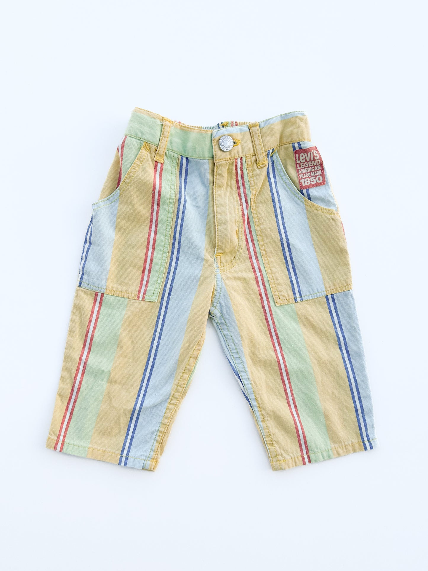 Yellow striped pants size 6M - runs big