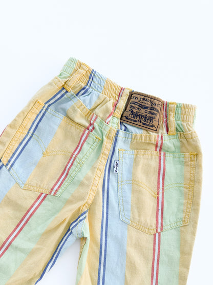 Yellow striped pants size 6M - runs big