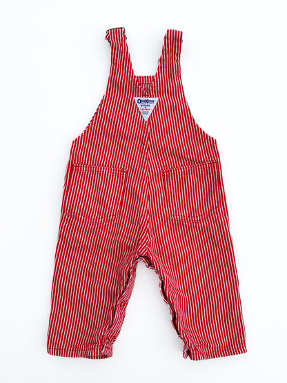 Red striped overalls size 6/9M no