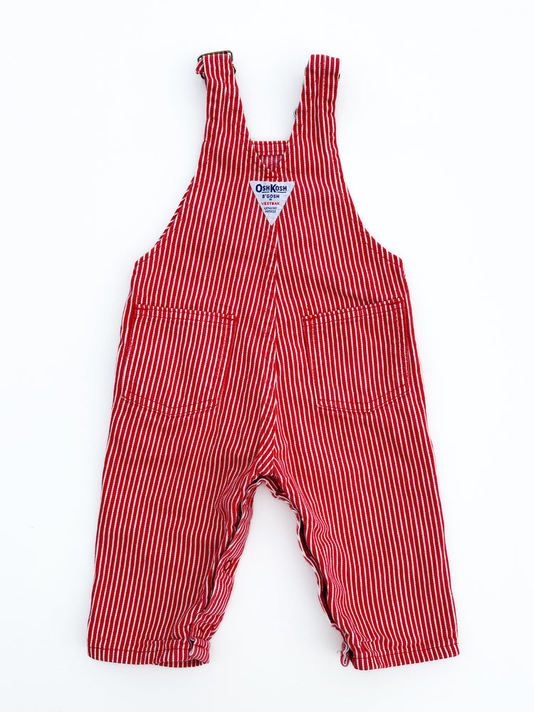 Red striped overalls size 6/9M no