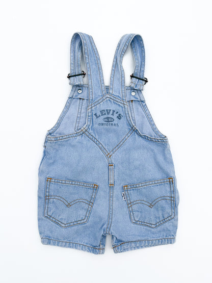 Light wash short overalls size 6M