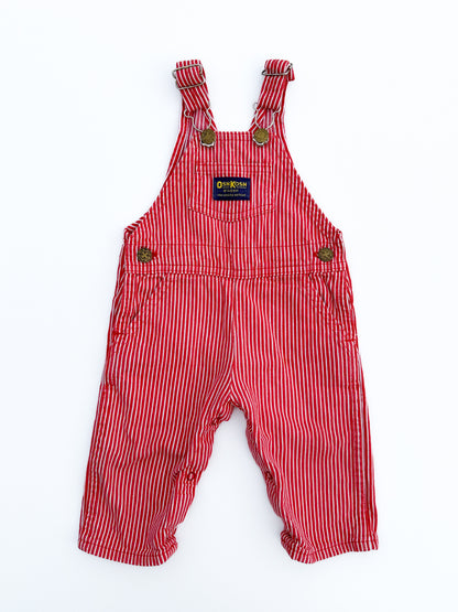 Red striped overalls size 6/9M no