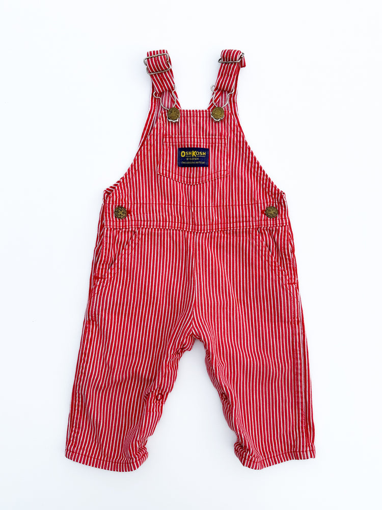 Red striped overalls size 6/9M no