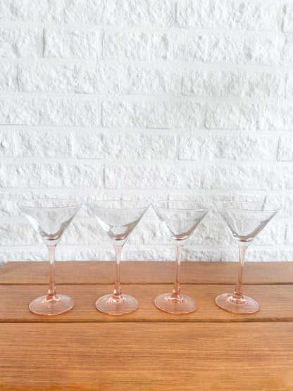 Pink martini glasses 4x