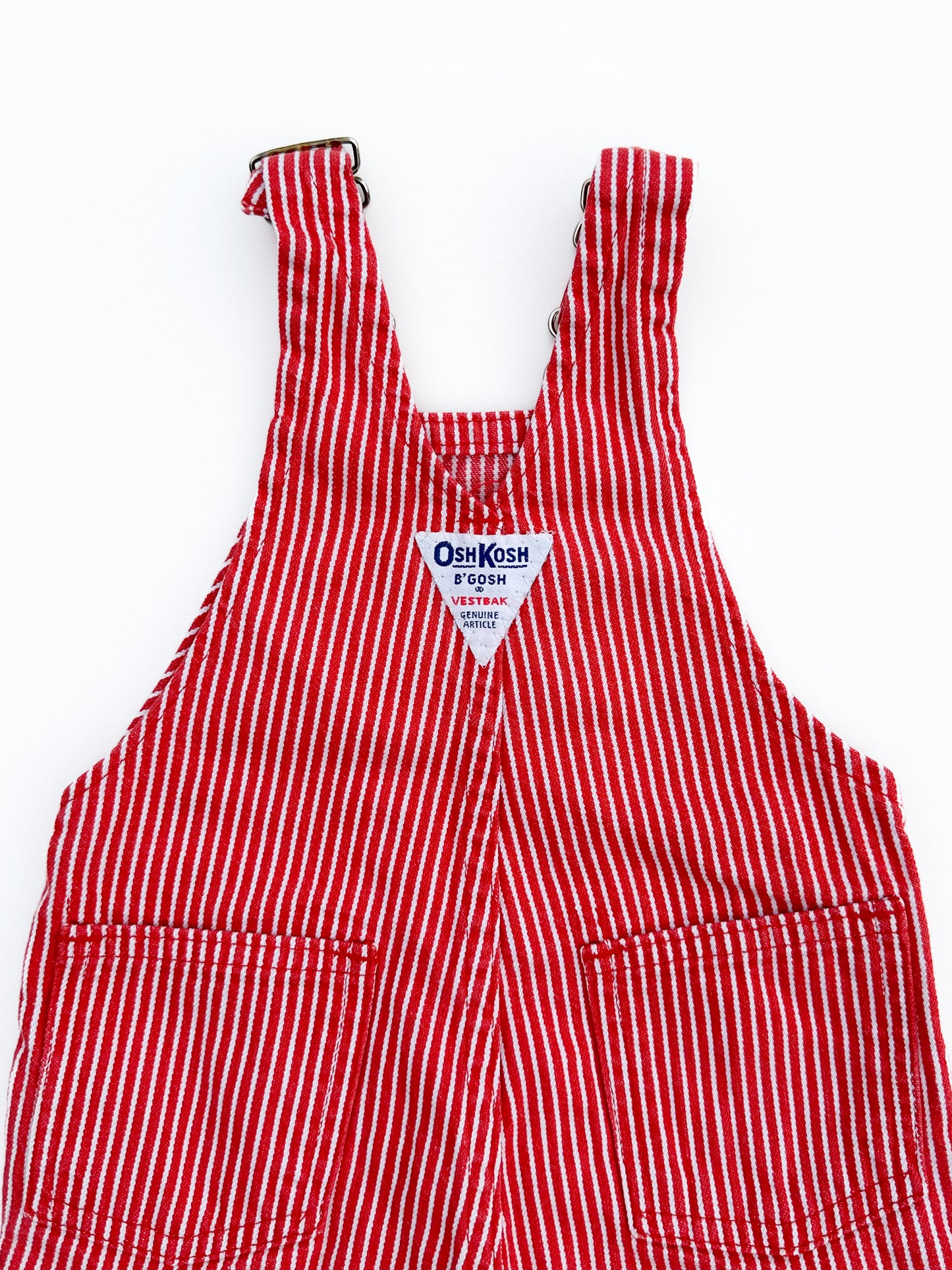 Red striped overalls size 6/9M no