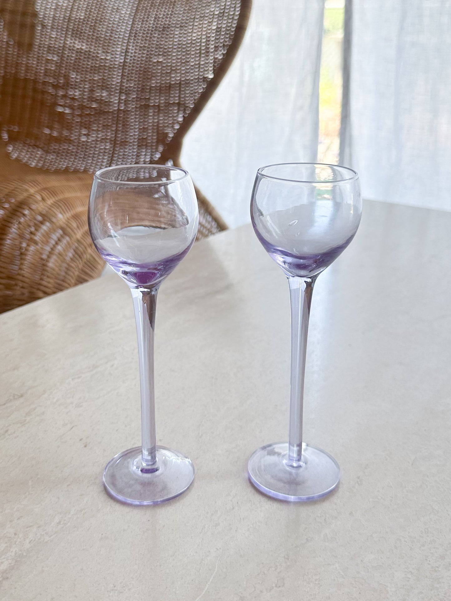 Purple liqueur glasses 2x