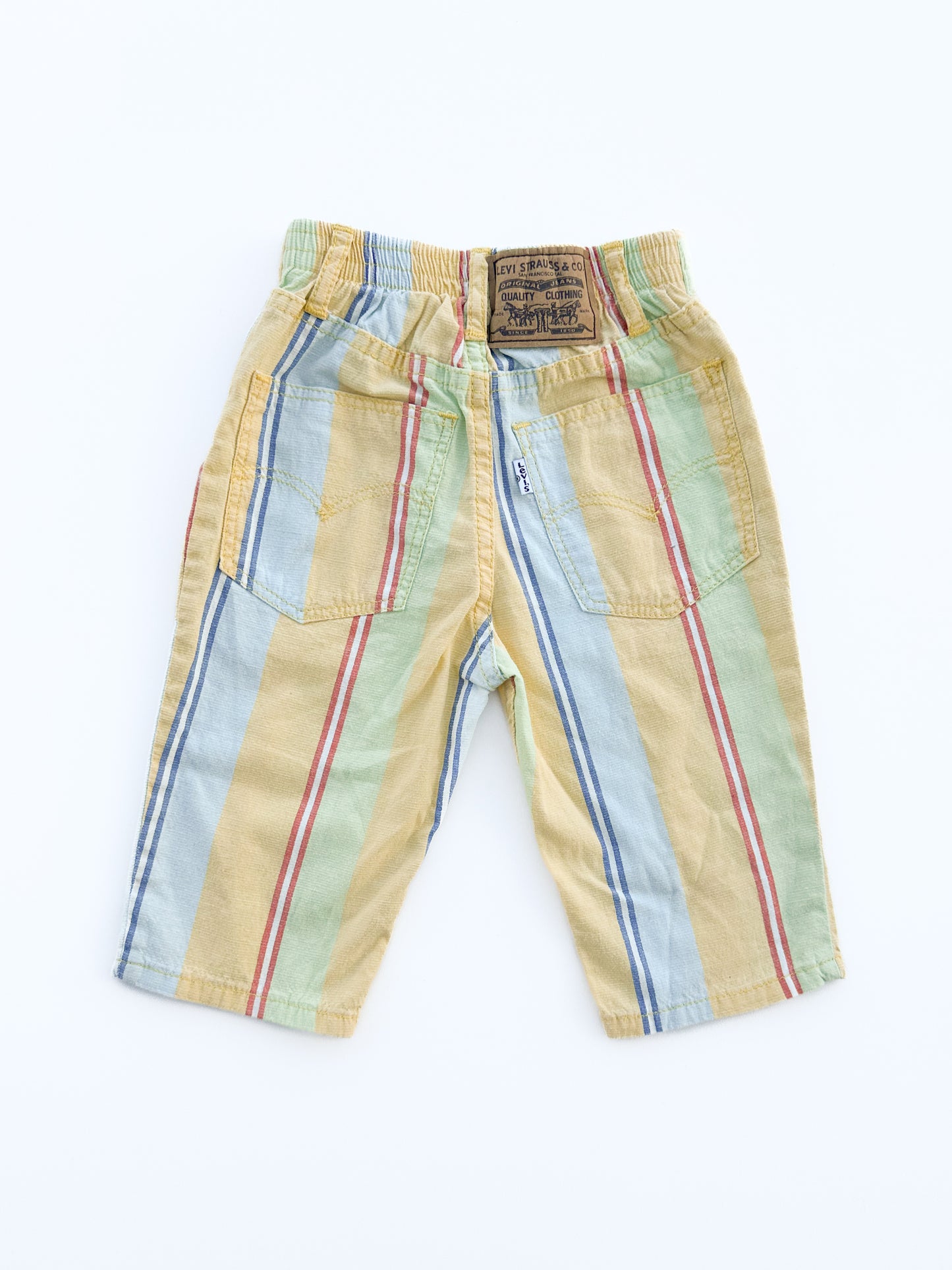 Yellow striped pants size 6M - runs big