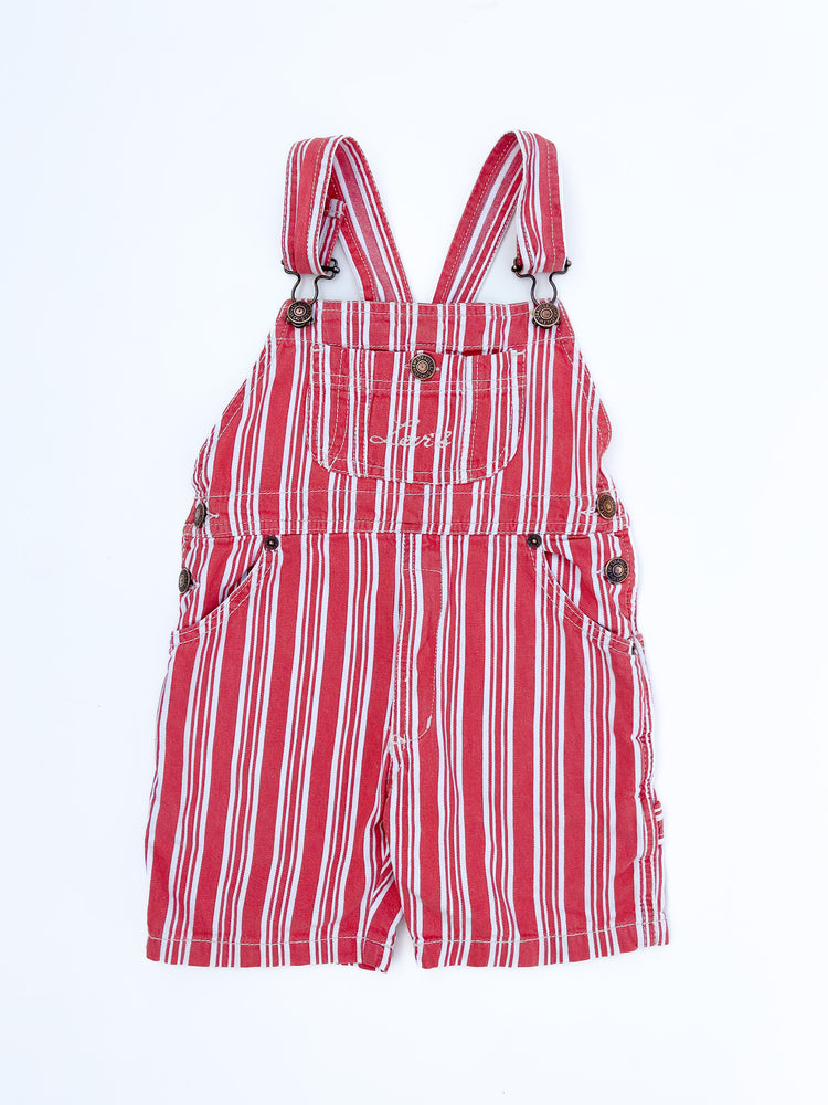 Red striped overalls size 2Y