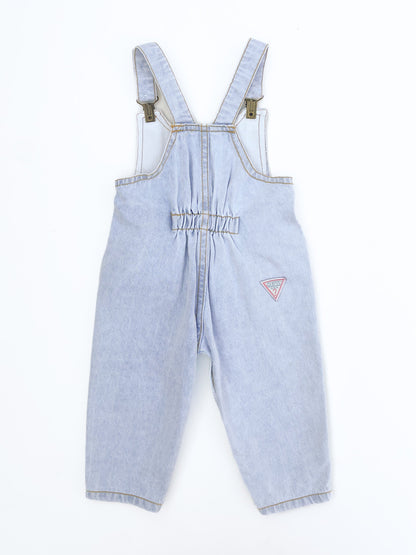 Light wash leather patch overalls size 12M