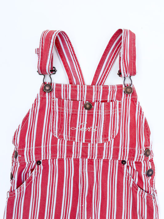 Red striped overalls size 2Y