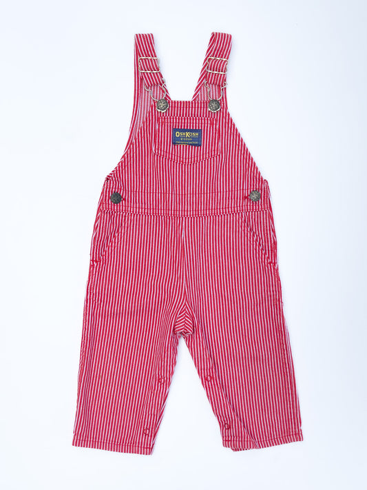 Red striped overalls size 12/18M