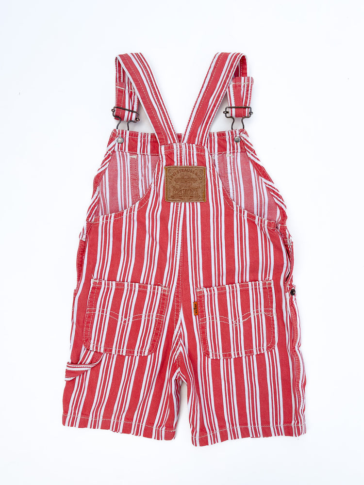 Red striped overalls size 2Y