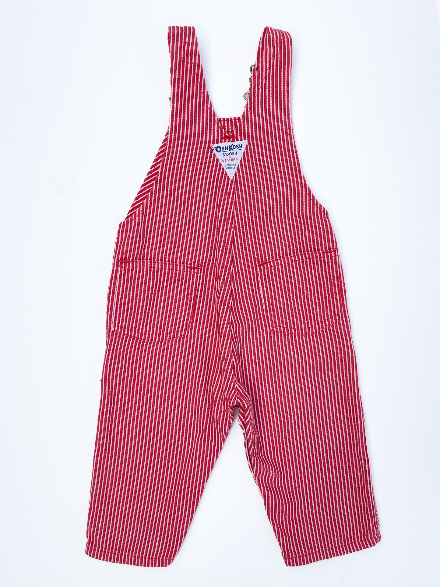 Red striped overalls size 12/18M