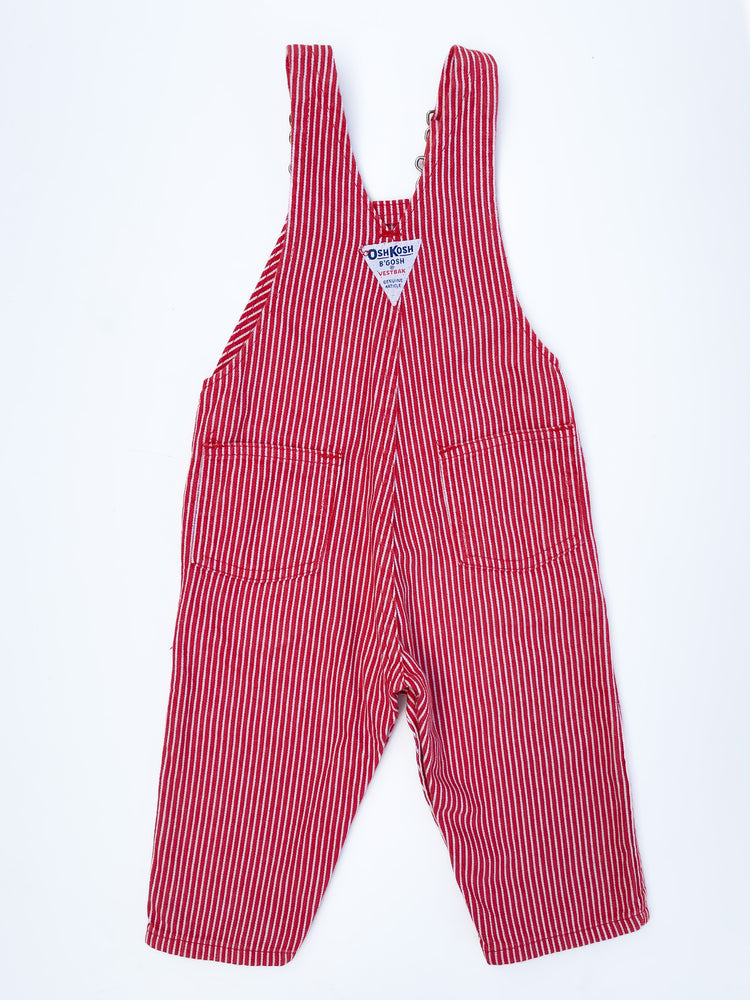 Red striped overalls size 12/18M