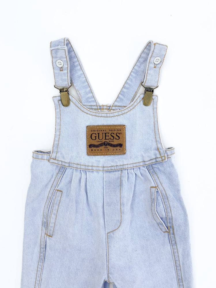 Light wash leather patch overalls size 12M