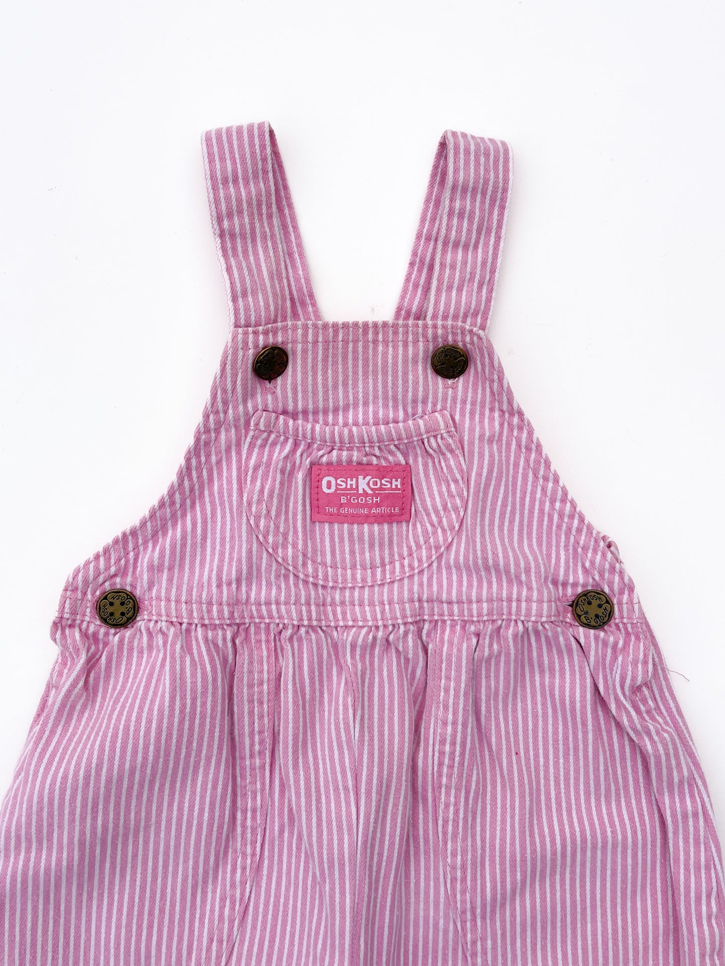 Pink striped overalls size 9/12M