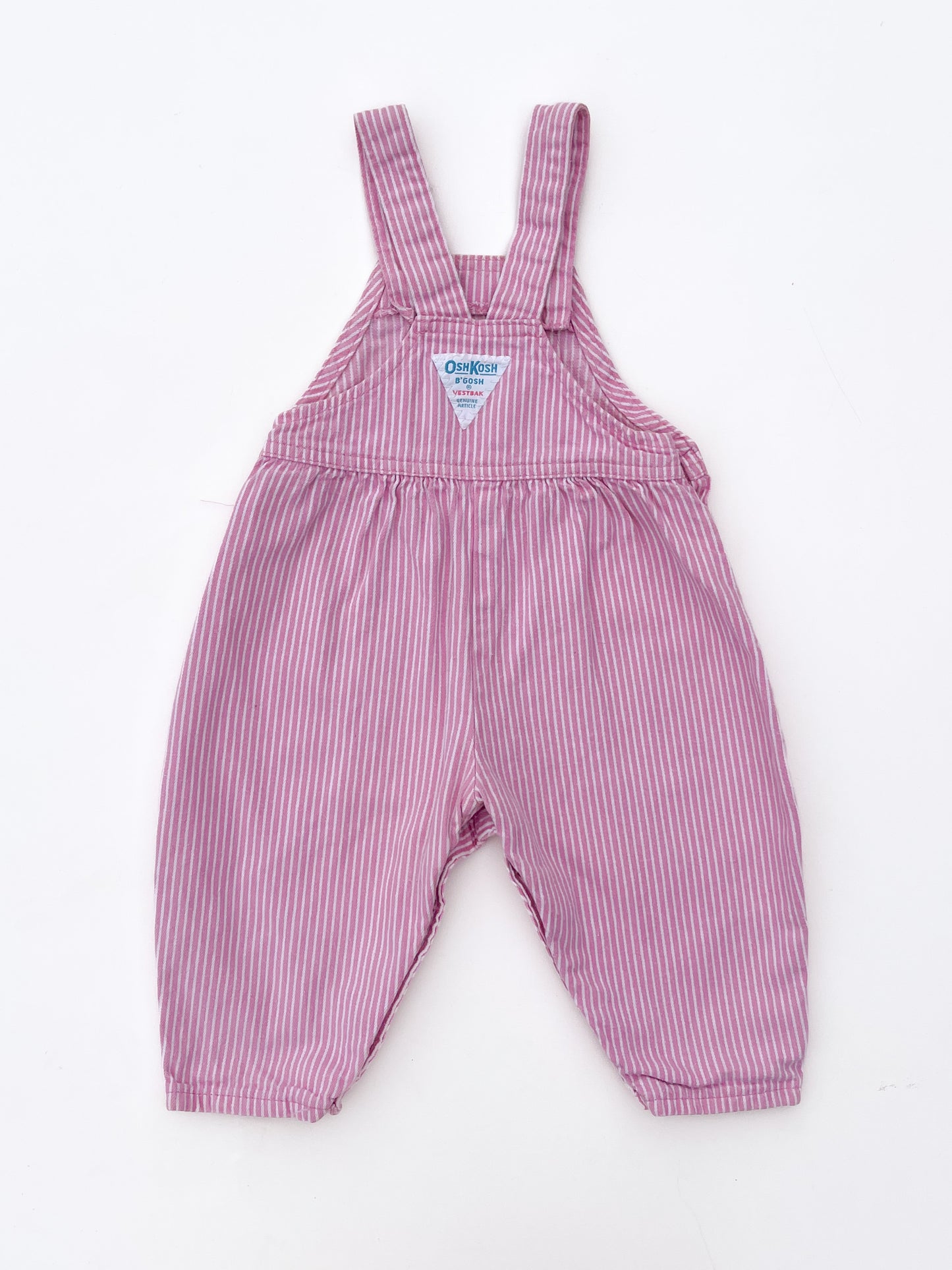 Pink striped overalls size 9/12M