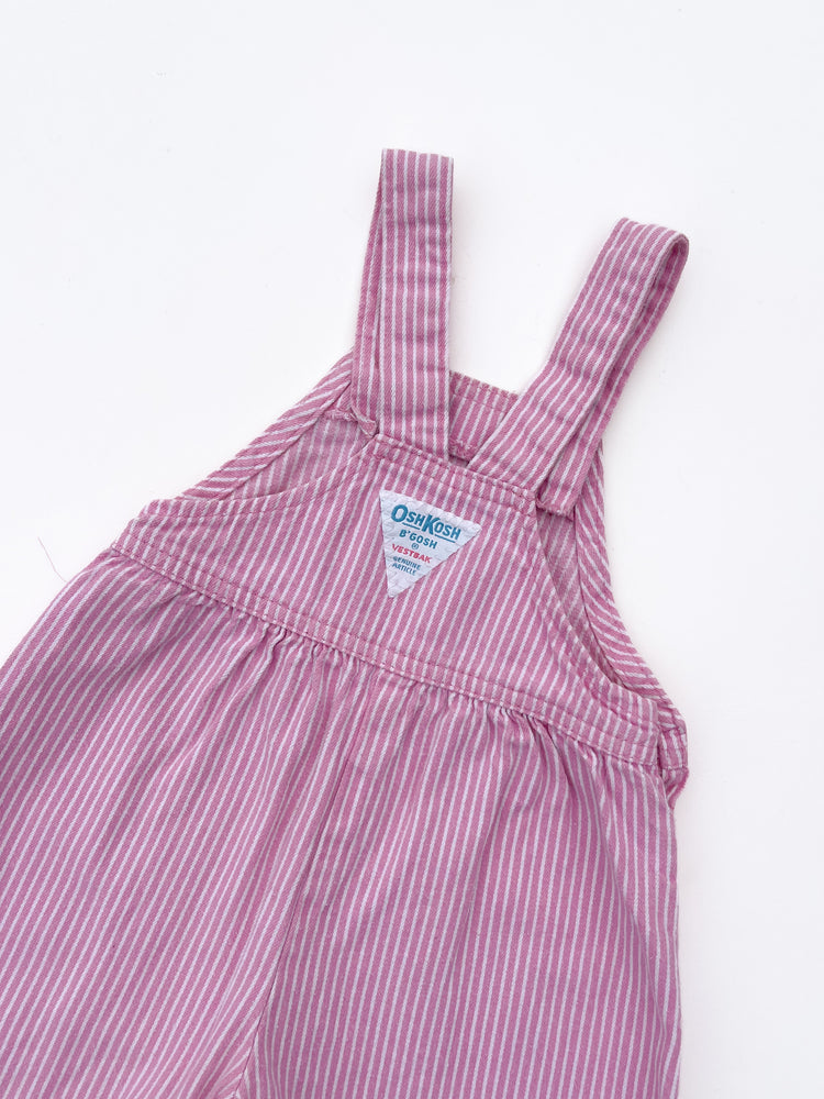 Pink striped overalls size 9/12M